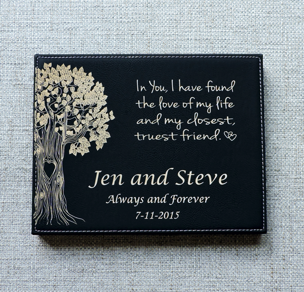 Leather Anniversary Gift , anniversary Personalized Plaque- Love of My Life- Always & Forever