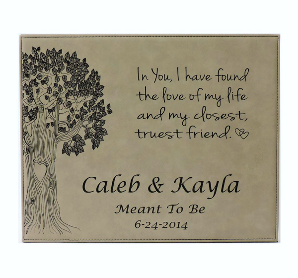 Leather Anniversary Gift , anniversary Personalized Plaque- Love of My Life- Always & Forever
