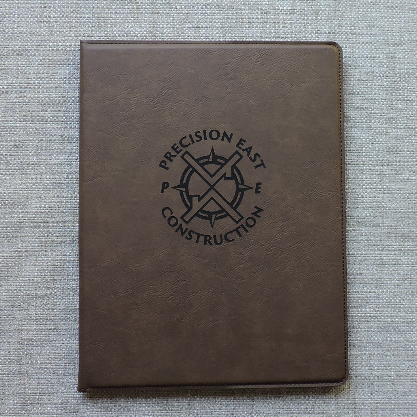 Gray Leather Portfolio with Business Logo, Corporate Gift, Company Logo, Personalized Logo Padfolio Folio