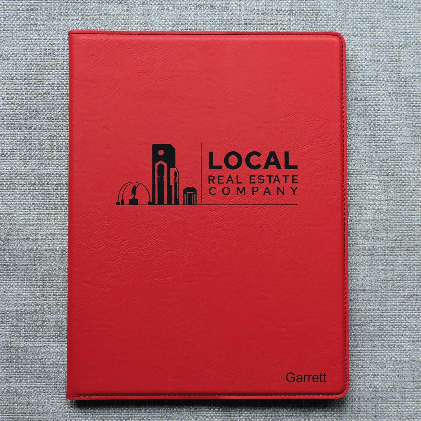 Monogramed Logo Portfolio, Custom Padfolio with Logo embossed, Notepad Logo Cover