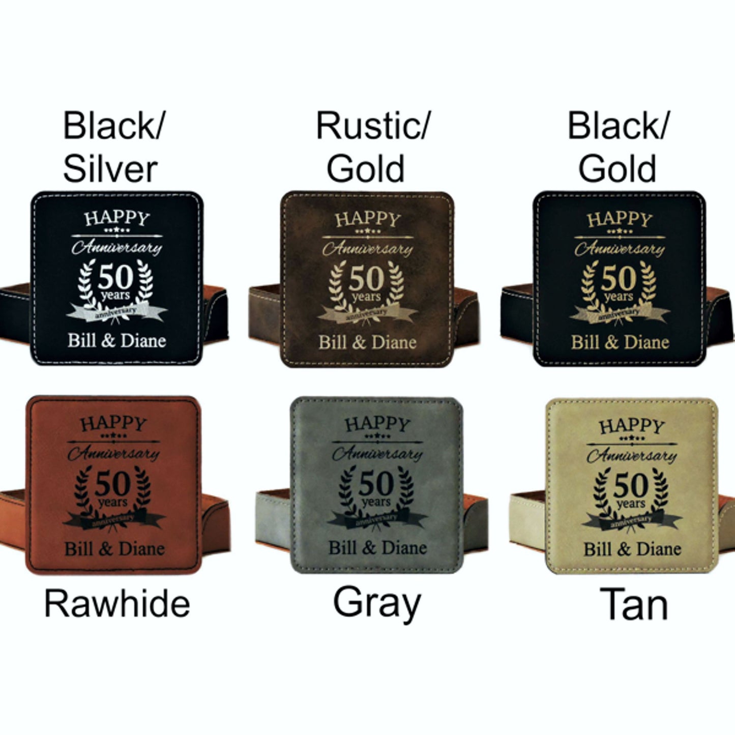Coasters, 50th Anniversary Golden Anniversary Present, 25th anniversary- Any Year