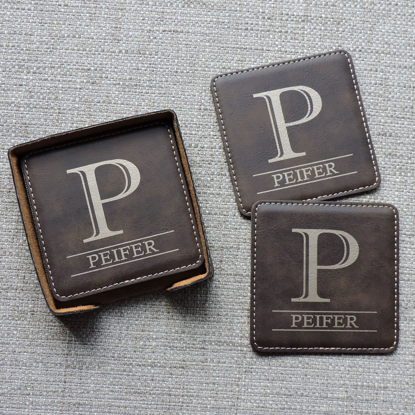 Drink Coasters Personalized, Custom Coasters with Name Monogram