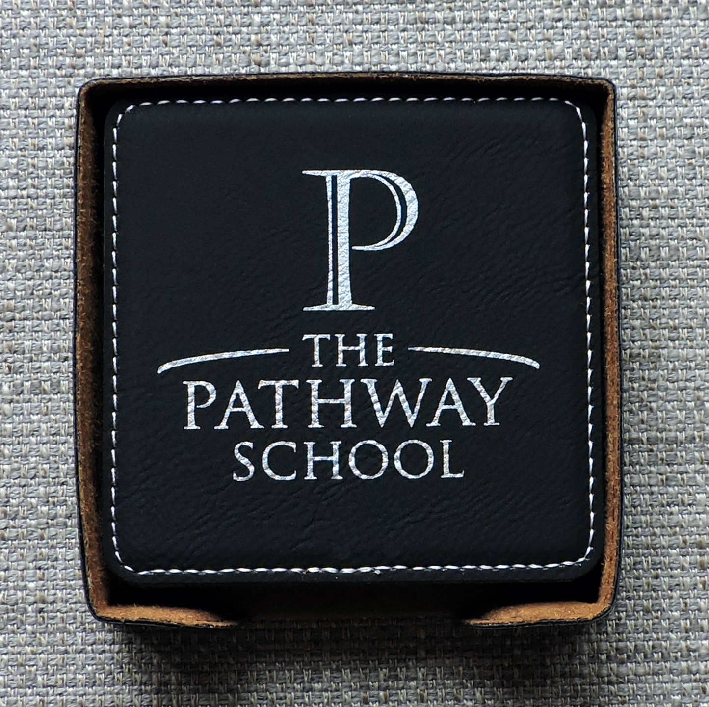Black Coaster set Logo peraonalized, custom set of coasters with logo laser printed/engraved/etched