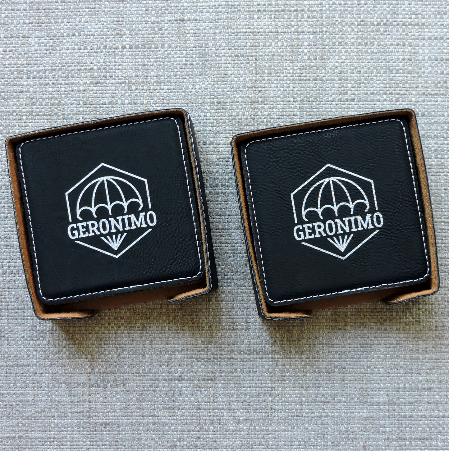 Rawhide Bar Coasters with Business Logo Coasters with Logo, Custom Business Logo Drink Coasters, Laser etched Logo