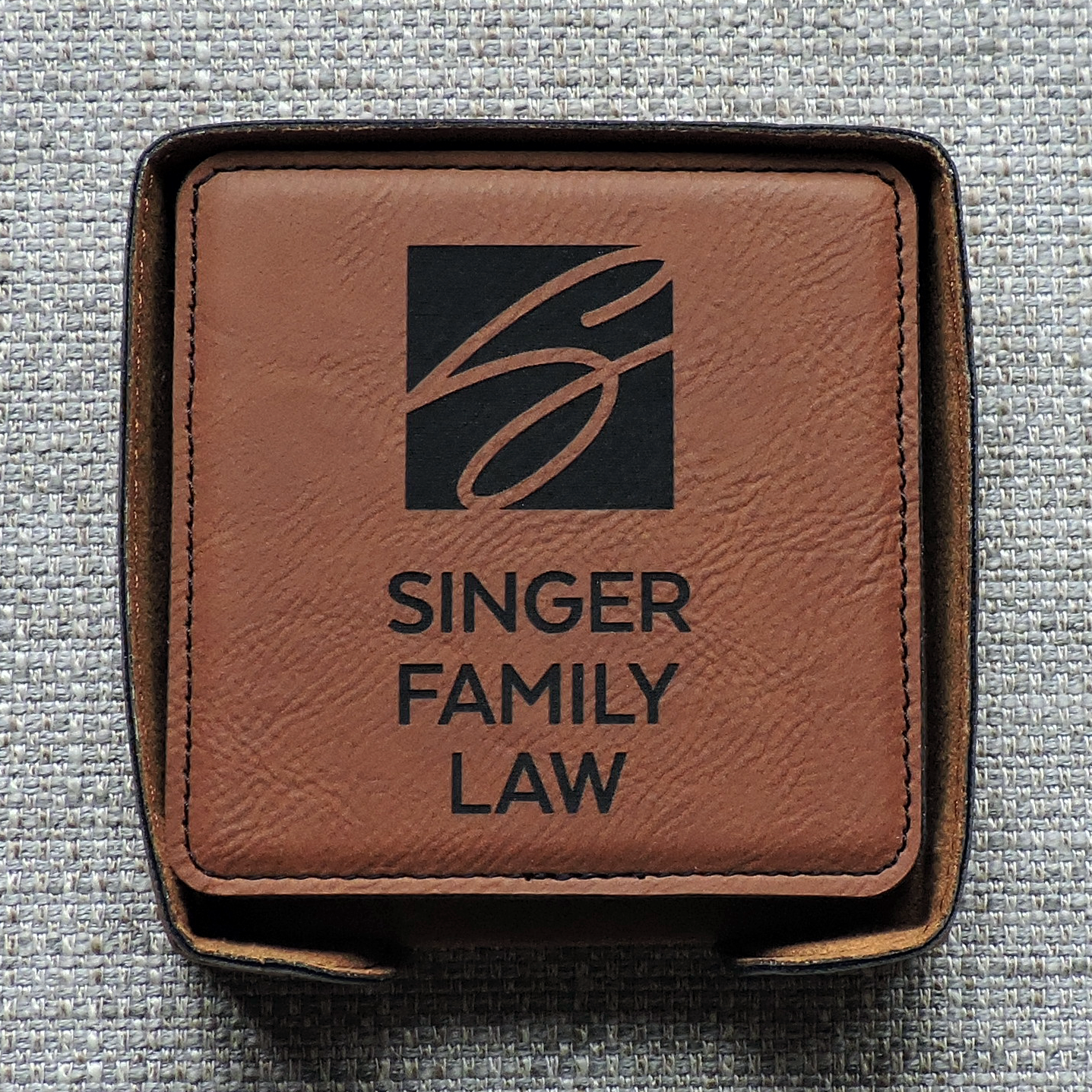 Rawhide Bar Coasters with Business Logo Coasters with Logo, Custom Business Logo Drink Coasters, Laser etched Logo