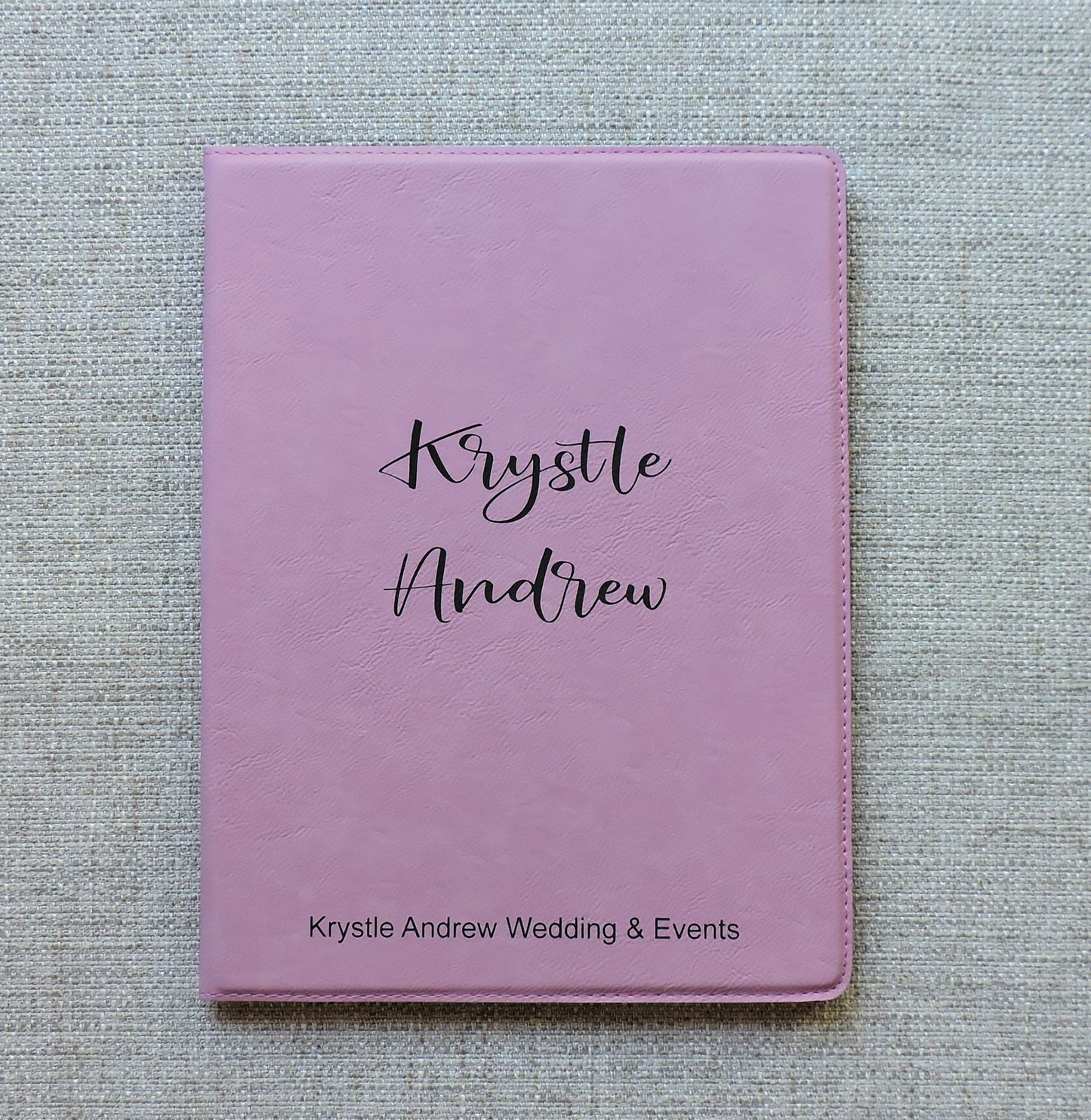 Pink Folio, Pink Portfolio with Logo debossed, Pink Padfolio Engraved