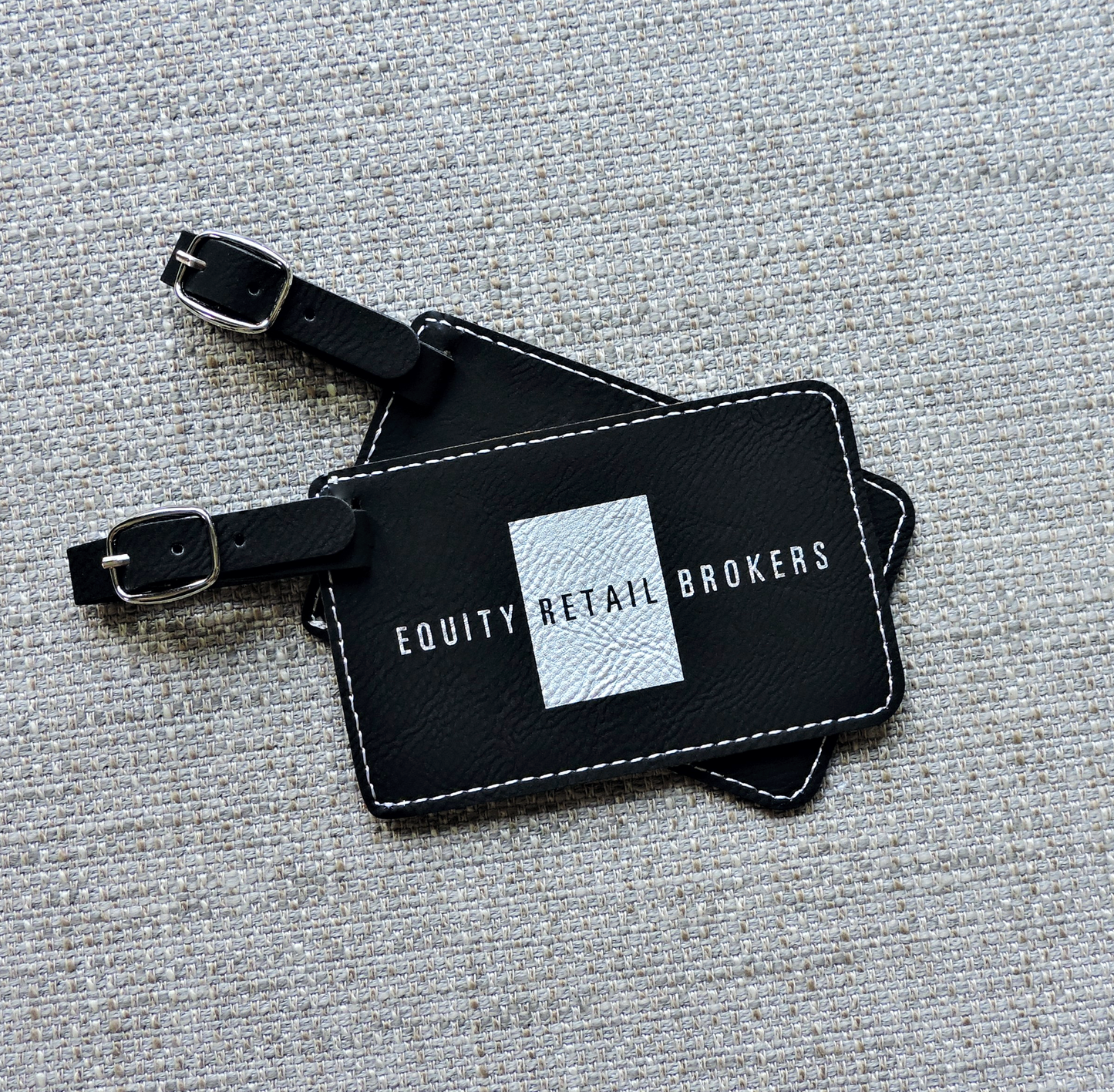 Luggage Tags with Logo Laser Printed , Engraved Luggage Tag, Leather Tags with Logo, Monogram Suitcase Tag, Diaper Bag Tag, Backpack Tag, ID Bag Tag, Golf Bag Tag