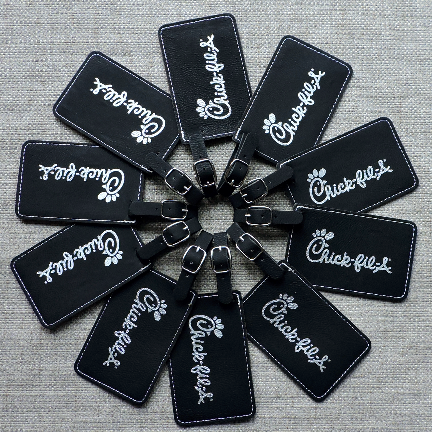 Logo on Luggage Tags, Bag Tags engraved with Company Logo, Business logo etched into Bag Tags