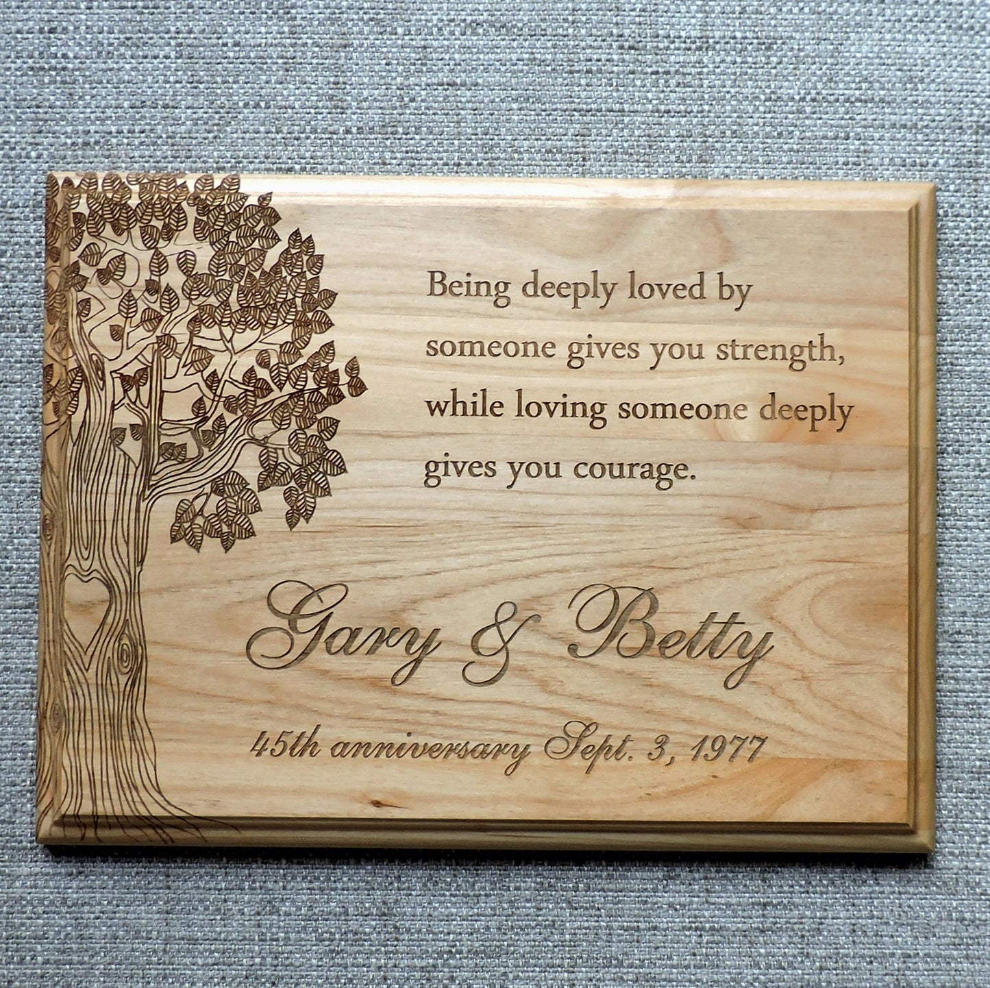 Personalized Wood Anniversary Gift, Custom 5th Wedding Anniversary Plaque with Poem Being Deeply Loved