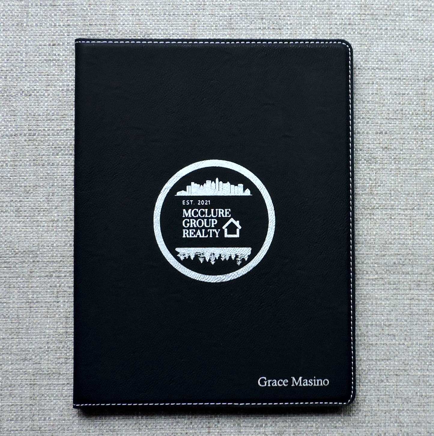 Notebook Portfolio with LOGO engraved, Folio Customized with Logo embossed, Personalized Padfolio