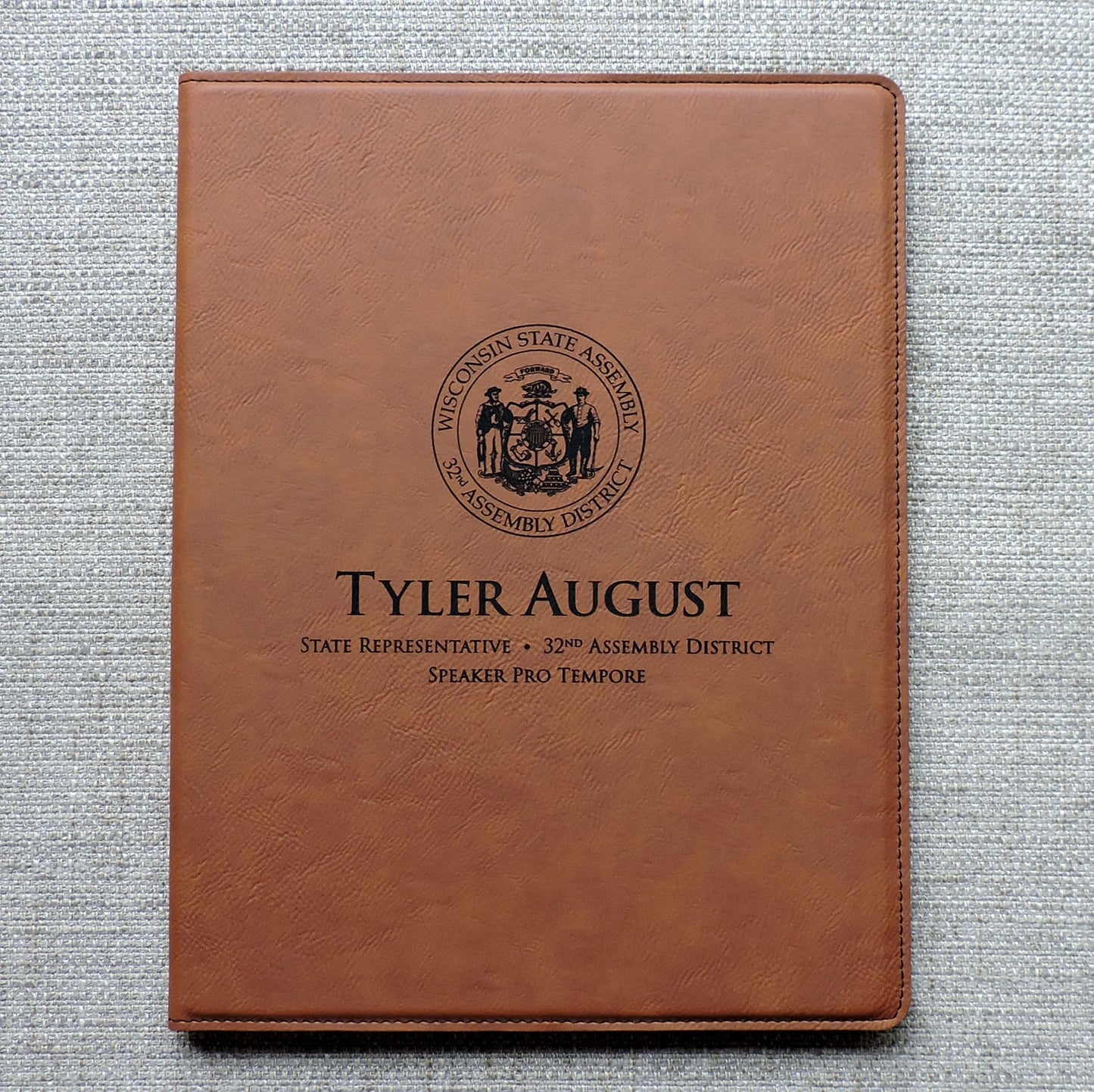 Personalized Blue Leather Logo Portfolio, Corporate Gift, Business Logo, Christmas Gift, Personalized Logo Padfolio