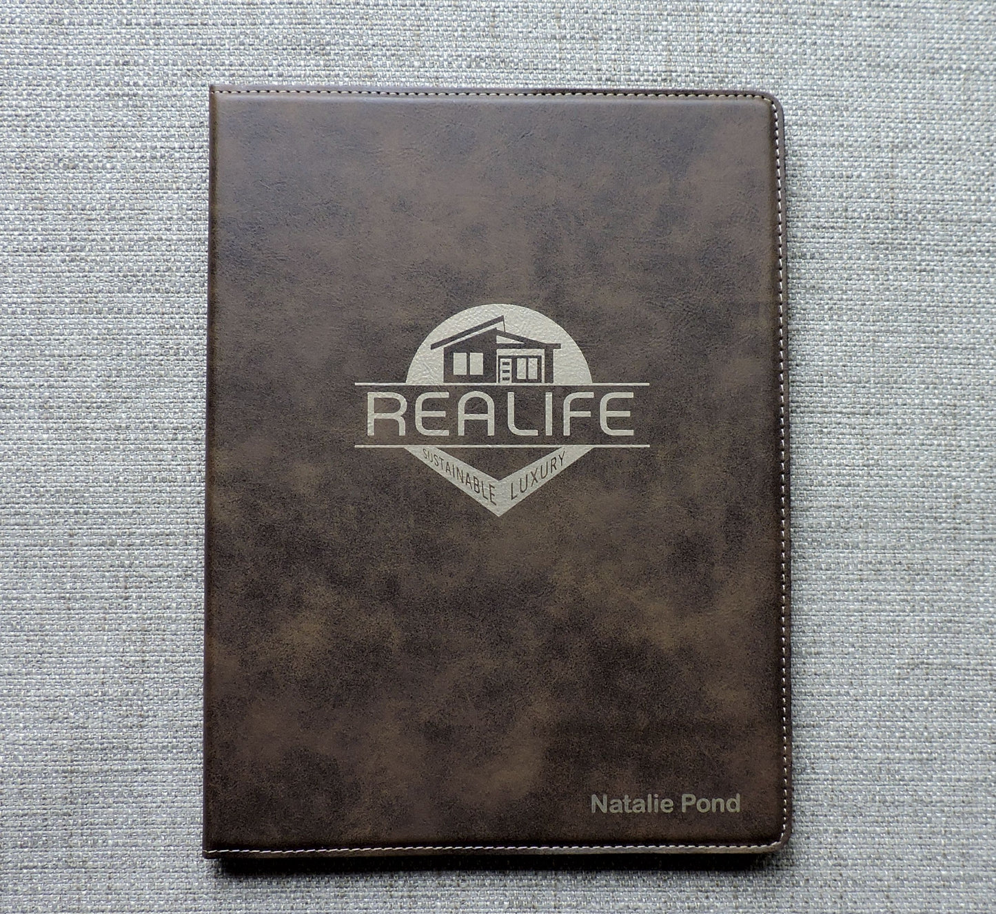 Notebook Portfolio with LOGO engraved, Folio Customized with Logo embossed, Personalized Padfolio
