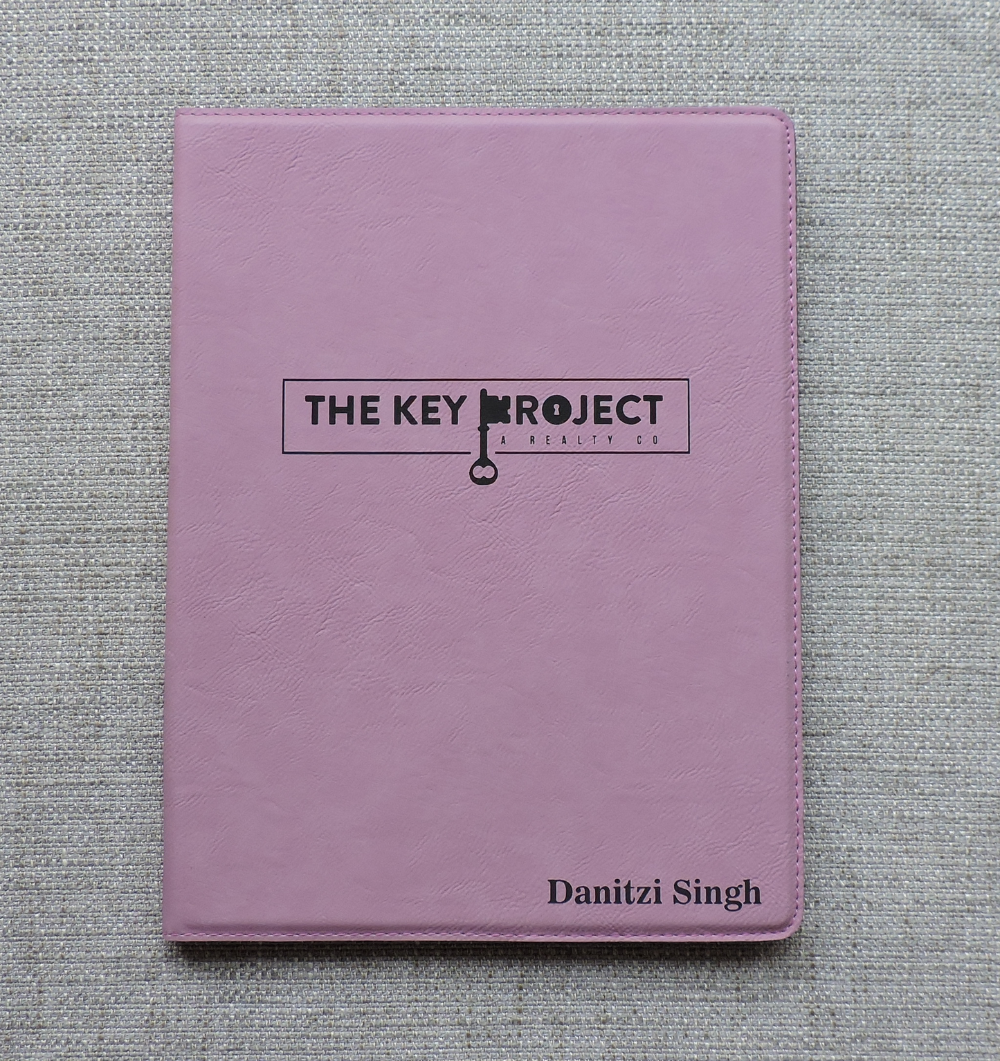 Pink Folio, Pink Portfolio with Logo debossed, Pink Padfolio Engraved