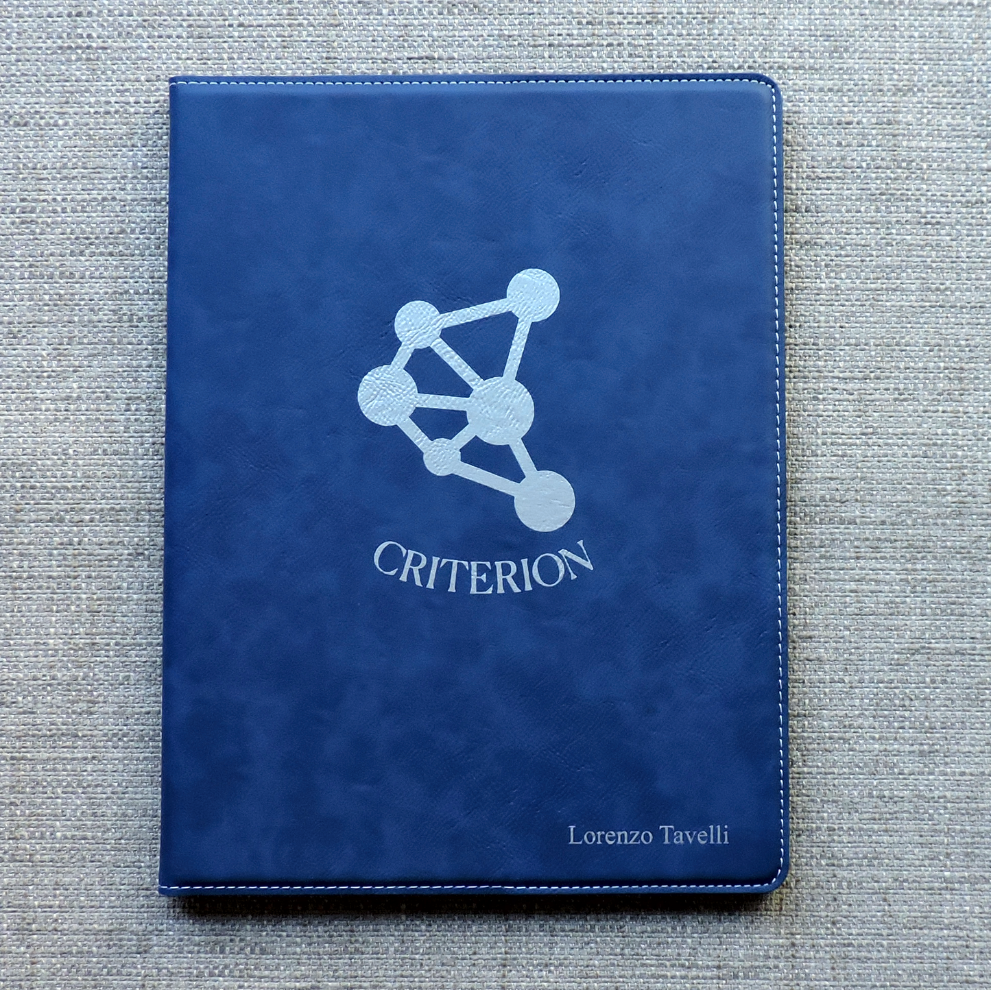 Personalized Blue Leather Logo Portfolio, Corporate Gift, Business Logo, Christmas Gift, Personalized Logo Padfolio