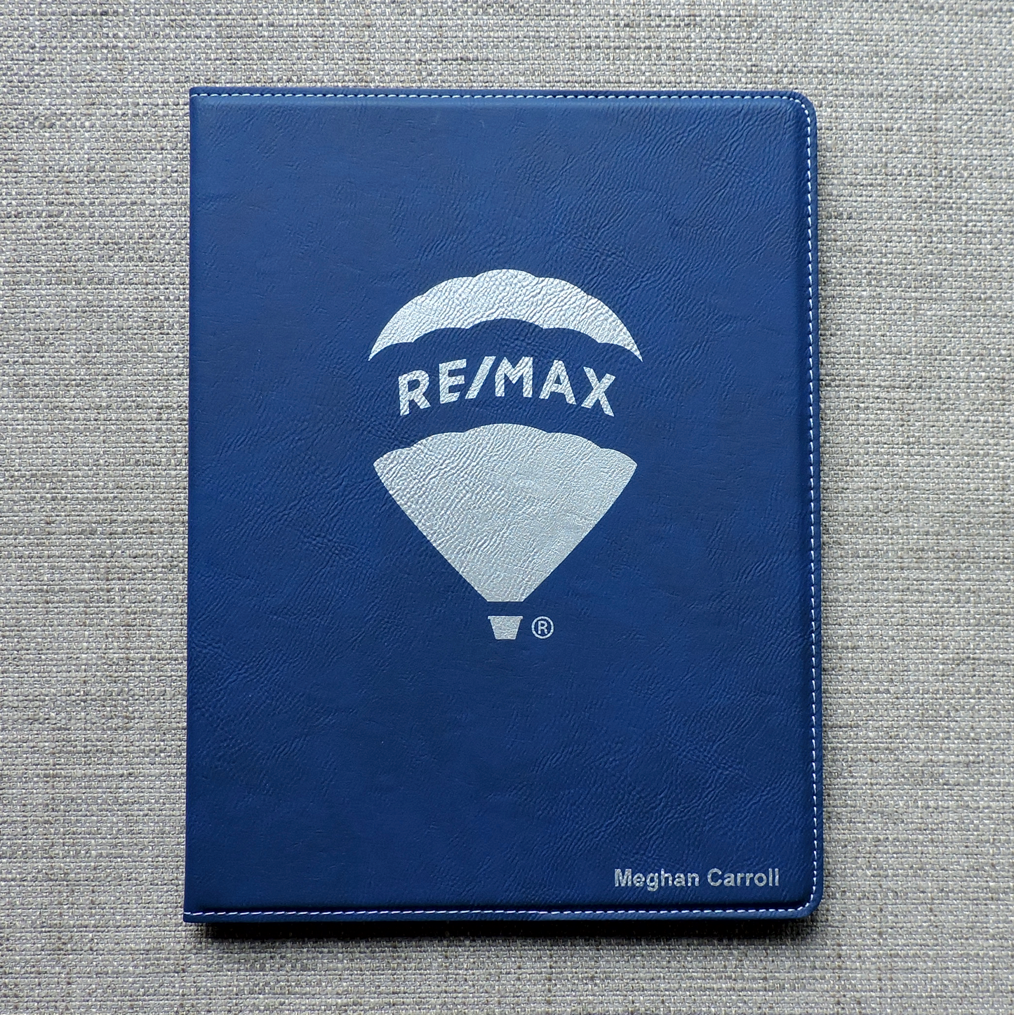 Gray Leather Portfolio with Business Logo, Corporate Gift, Company Logo, Personalized Logo Padfolio Folio