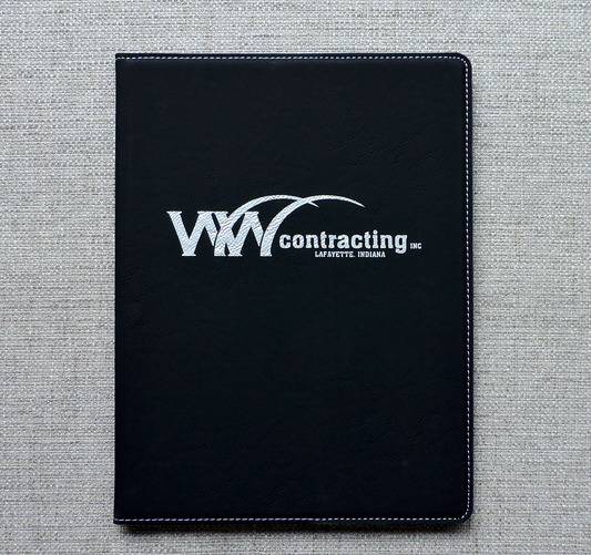Business Logo Personalized Portfolio, Customized Leatherette Portfolio, Personalized Business Gift, Laser Engraved Personalized Portfolio with Notepad - 9 1/2" x 12"