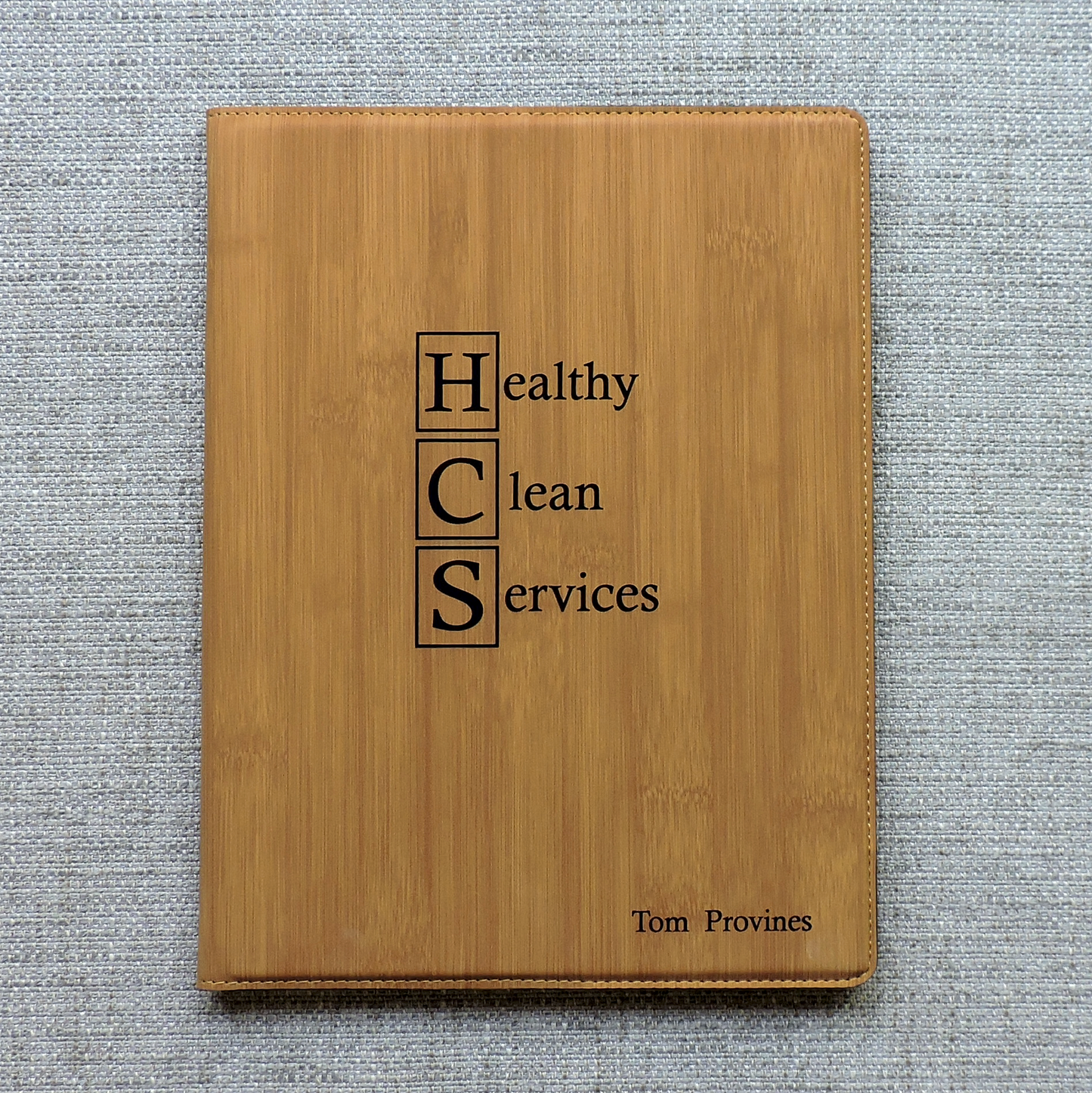 Gray Leather Portfolio with Business Logo, Corporate Gift, Company Logo, Personalized Logo Padfolio Folio
