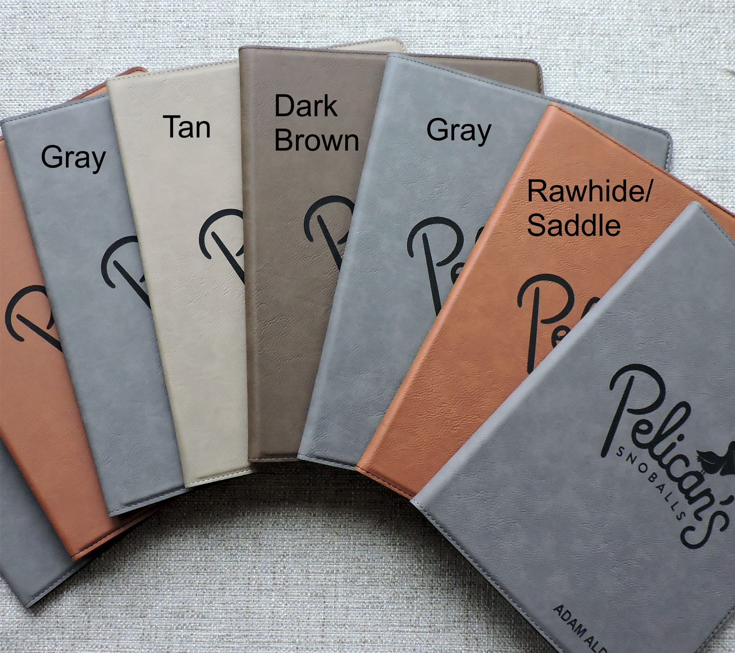Black Leather Portfolio Logo Debossed, Personalized Logo Padfolio Folio