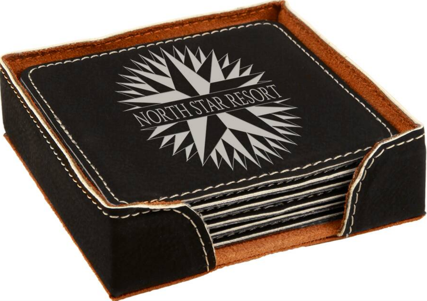 Leather Coasters with Business Logo Coasters with Logo, Custom Business Logo Drink Coasters, Laser etched Logo