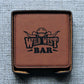 Gray Leather drink Coasters wtih Logo monogram, custom set of coasters with logo laser printed/engraved/personalized
