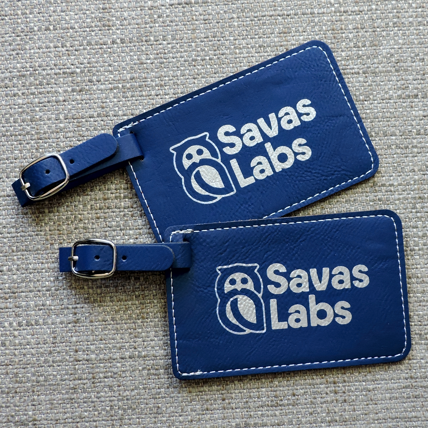 Rawhide Logo on Luggage Tags, Bag Tags engraved with Company Logo, Business logo etched into Bag Tags