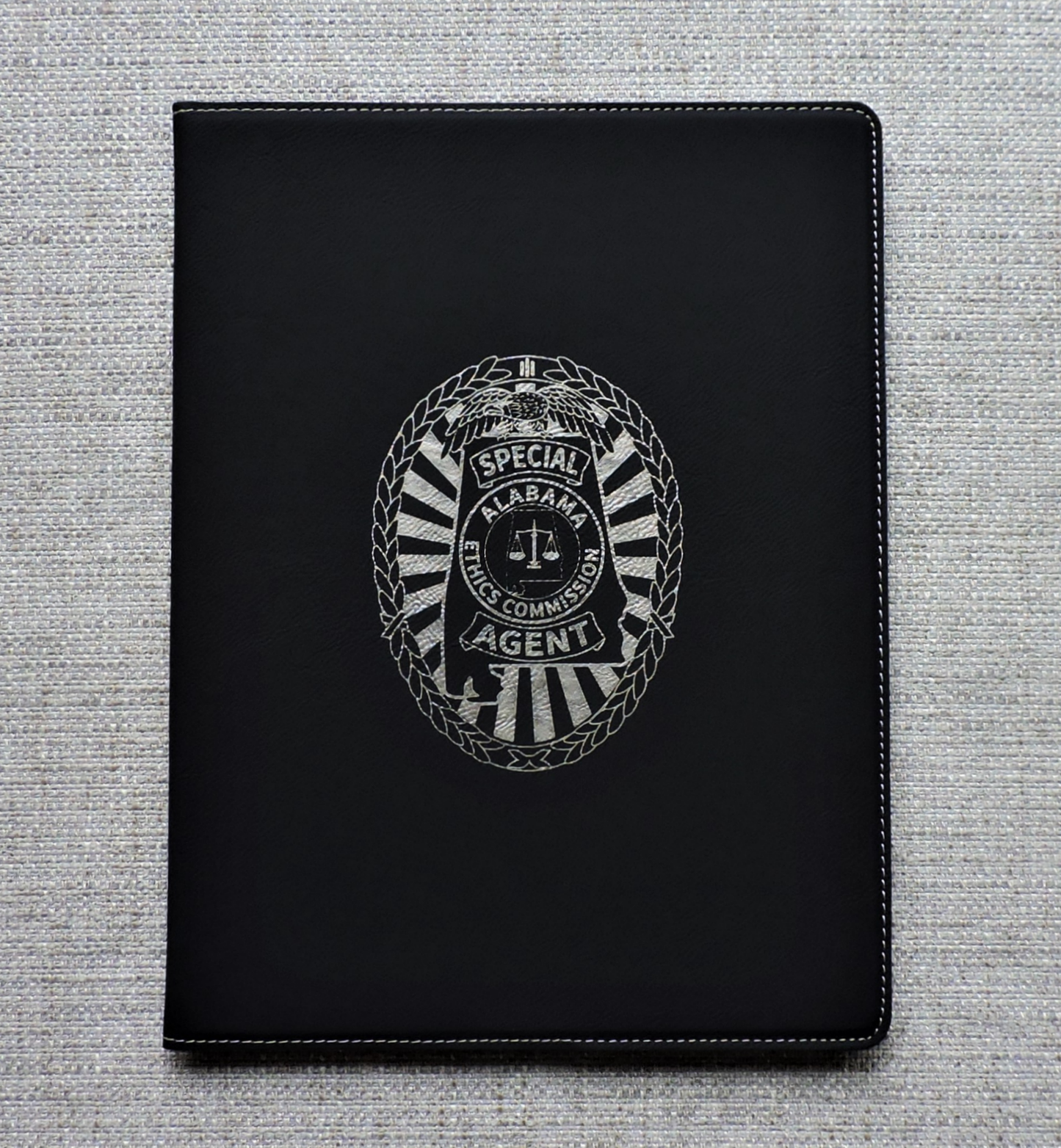 Beige Folio, Tan Portfolio with Logo embossed, Light Brown Padfolio Engraved