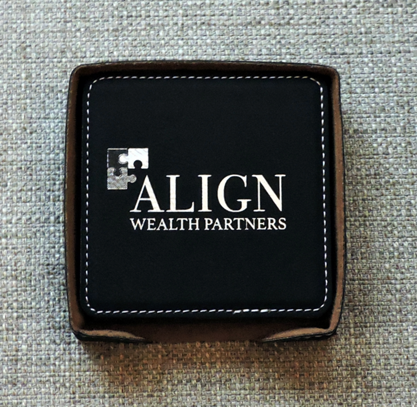 Black Coaster set Logo peraonalized, custom set of coasters with logo laser printed/engraved/etched