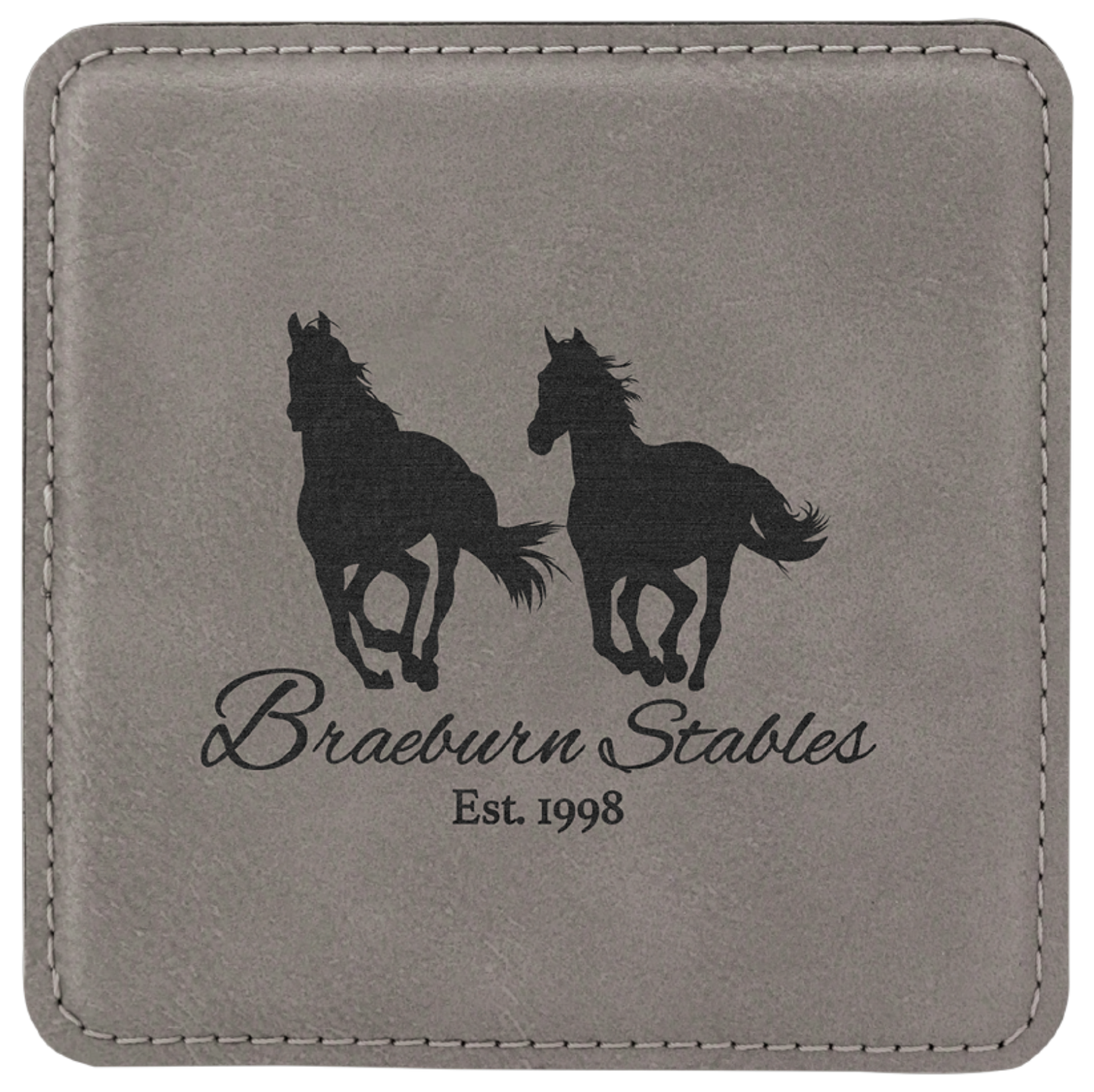 Gray Coasters wtih Logo, custom set of coasters with logo laser printed/engraved/personalized