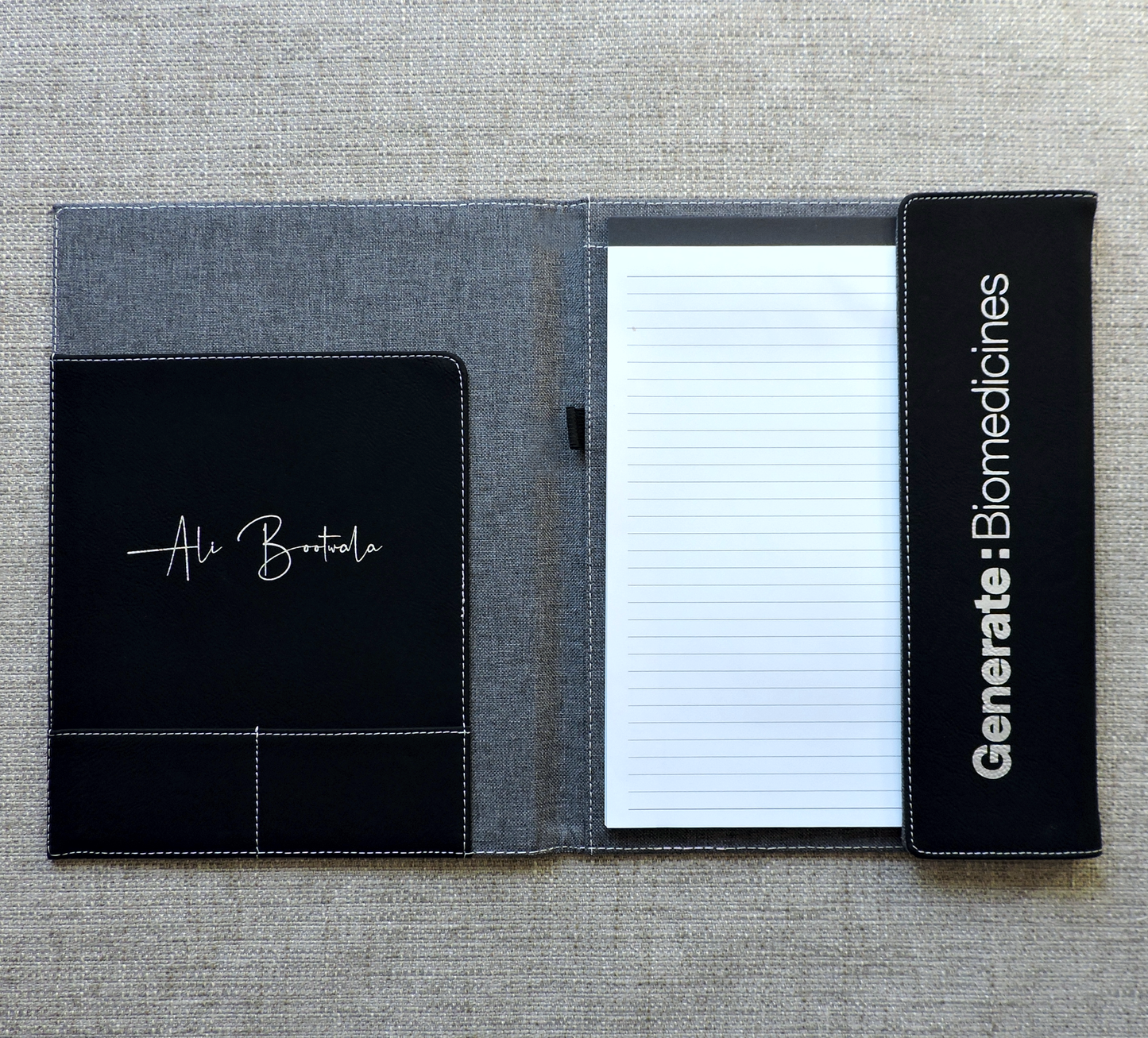 Canvass Portfolio Custom Logo Business Planner etched engraved