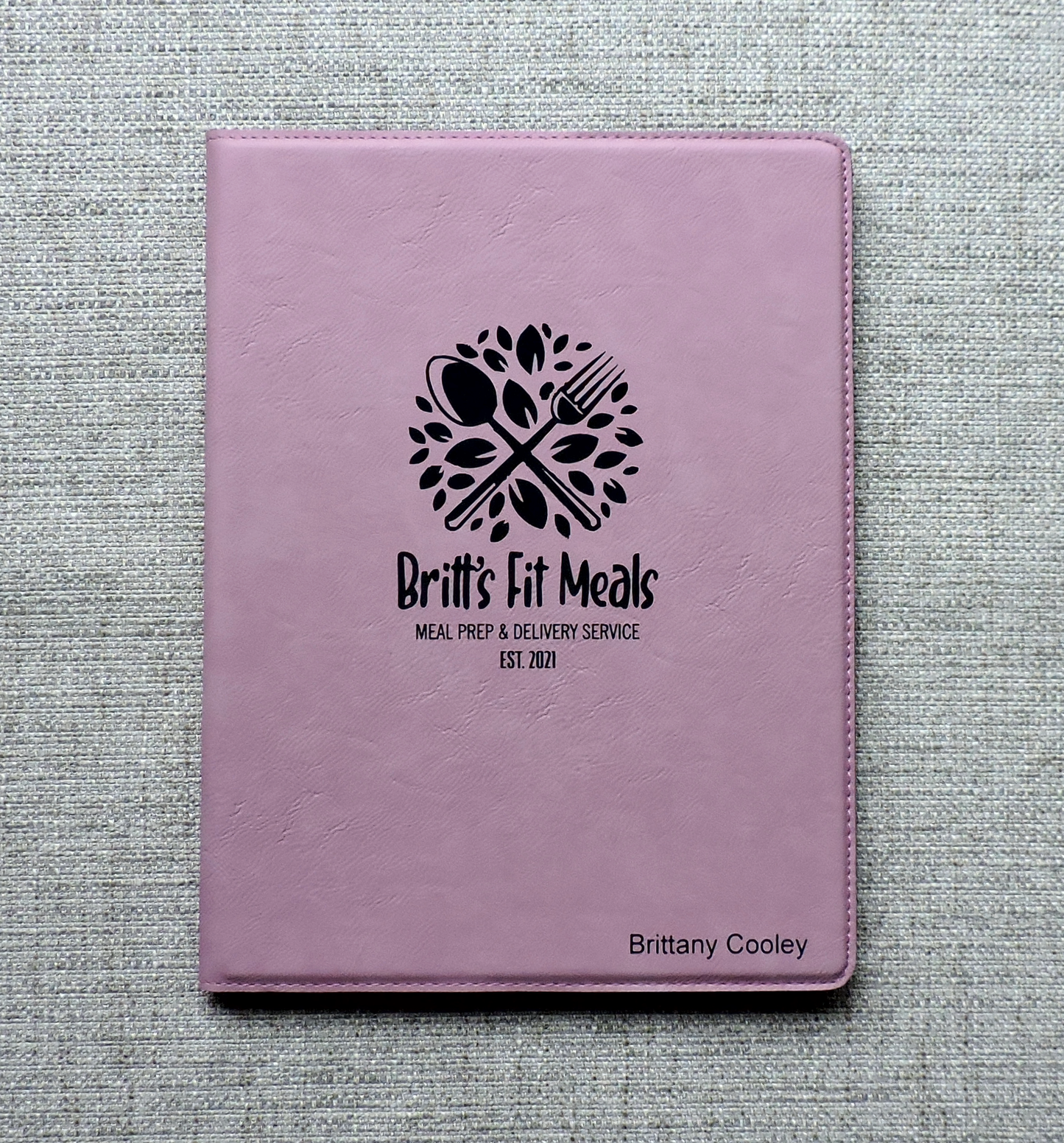 Black Notebook Folio, Portfolio with Logo on  Personalized Logo Padfolio