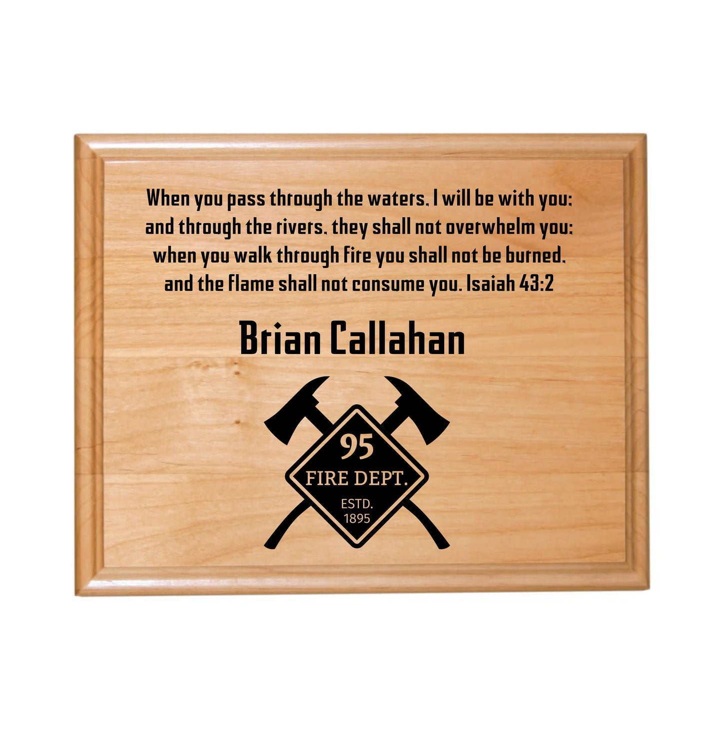 Firefighter Plaque with Firemans Prayer, Firefighter award, Fireman Retirement