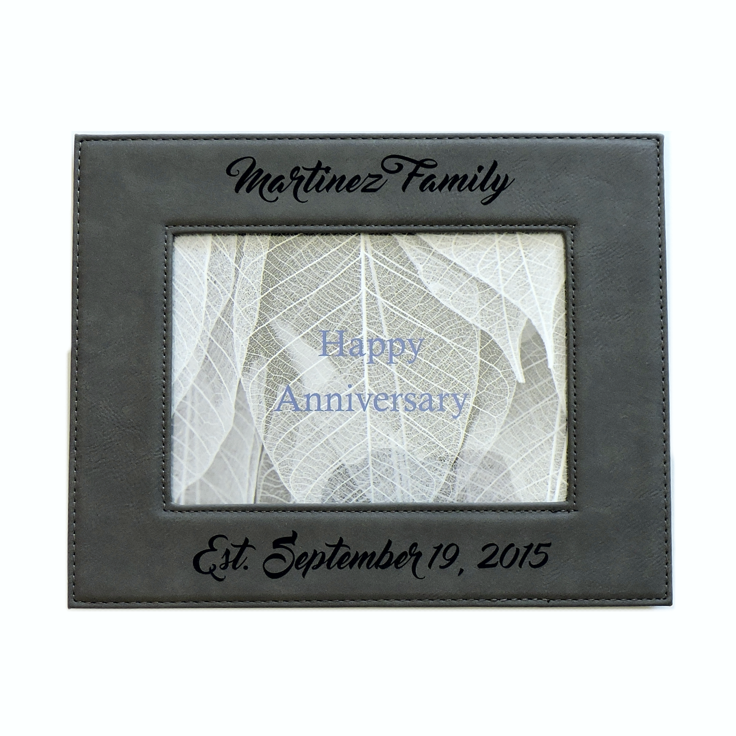 Leather Frame Personalized, Custom Anniversary Photo Frame