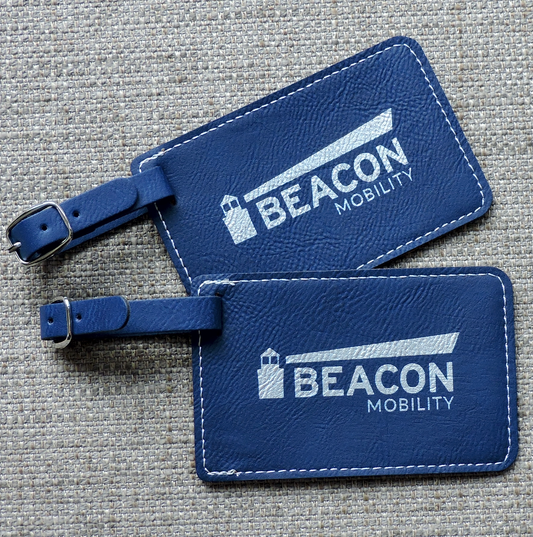 Rawhide Logo on Luggage Tags, Bag Tags engraved with Company Logo, Business logo etched into Bag Tags