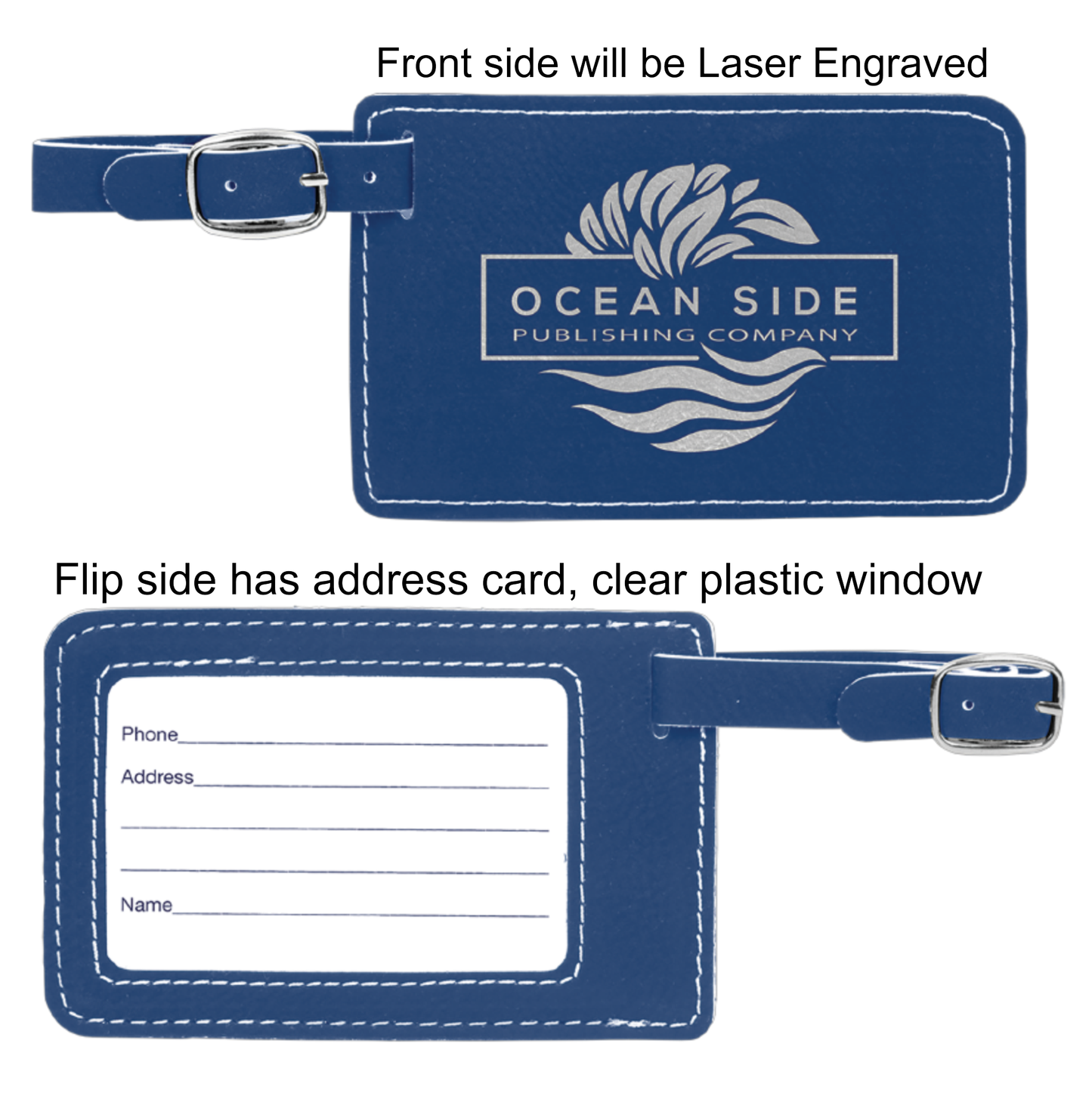 Custom Luggage Tag, Engraved Luggage Tag, Leather Tags with Logo, Monogram Suitcase Tag, Diaper Bag Tag, Backpack Tag, ID Bag Tag, Golf Bag Tag