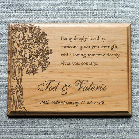 Personalized Wood Anniversary Gift, Custom 5th Wedding Anniversary Plaque with Poem Being Deeply Loved