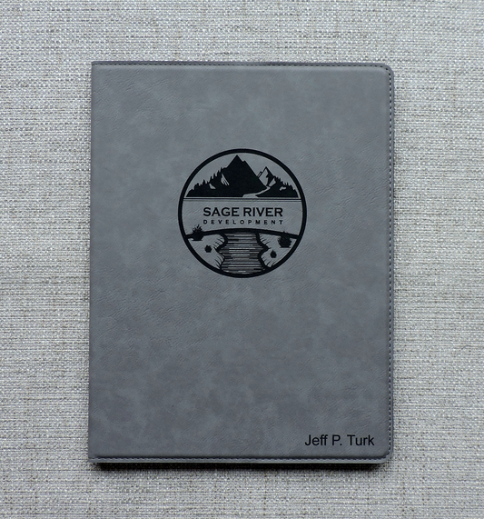 Notebook Portfolio with LOGO engraved, Folio Customized with Logo embossed, Personalized Padfolio