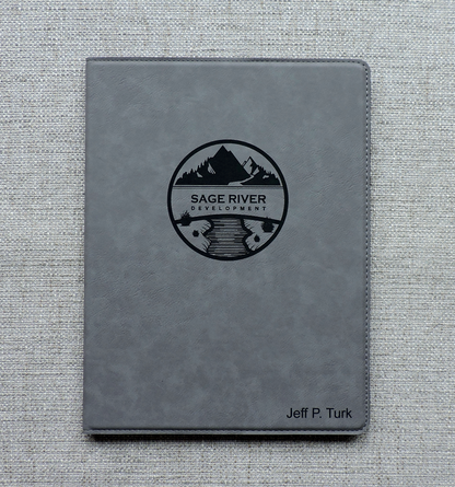 Notebook Portfolio with LOGO engraved, Folio Customized with Logo embossed, Personalized Padfolio