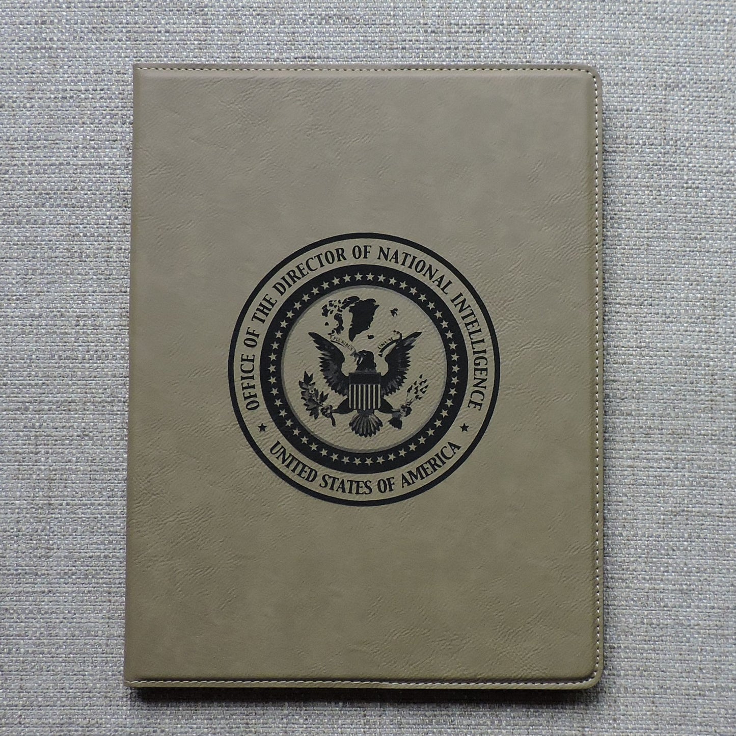 Beige Folio, Tan Portfolio with Logo embossed, Light Brown Padfolio Engraved