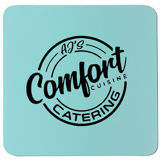 Teal Silicone Coasters with Logo Laser Etched Bulk Order 100 Count, Round or Square